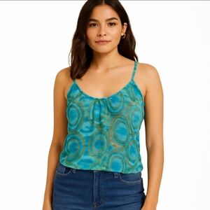 H&M Green Spaghetti Strap Tank Top Sz 4